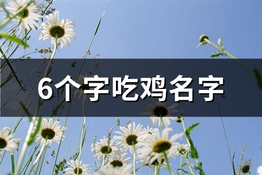 6個字吃雞名字(精選623個)