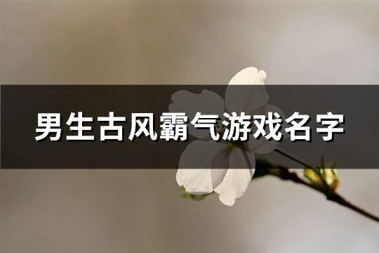 男生古風霸氣游戲名字(精選183個)