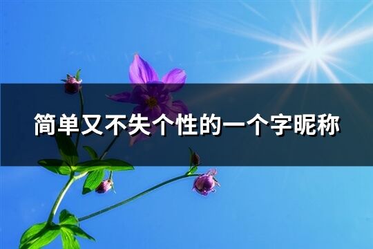 簡單又不失個(gè)性的一個(gè)字昵稱(246個(gè))