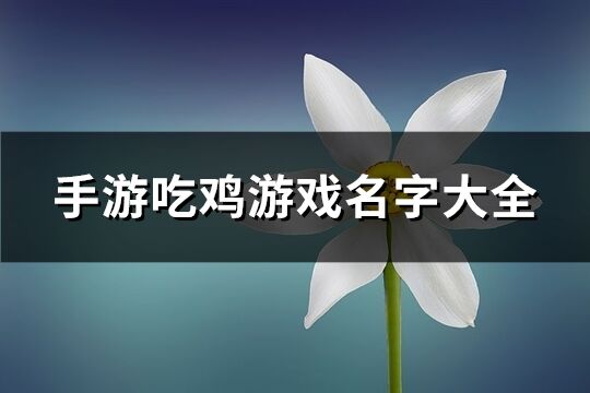 手游吃雞游戲名字大全(340個)