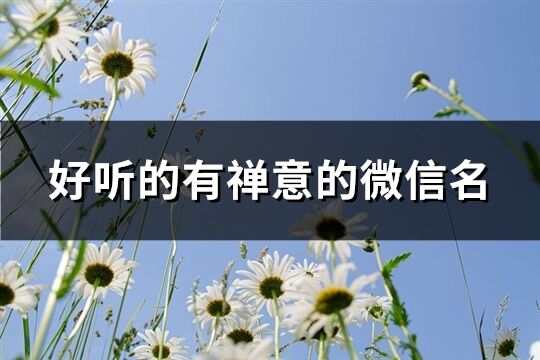 好聽的有禪意的微信名(優選441個)