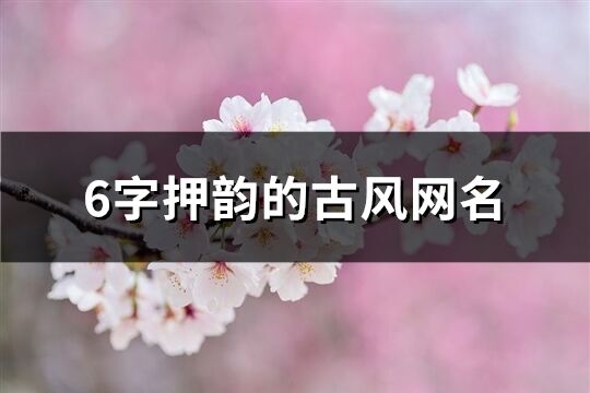 6字押韻的古風網名(共315個)