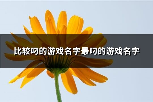 比較叼的游戲名字最叼的游戲名字(精選303個)