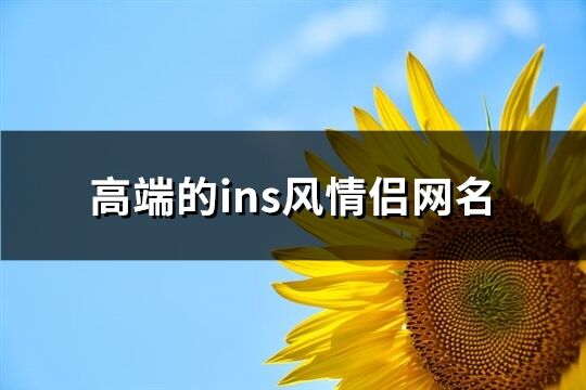 高端的ins風情侶網名(優選67個)