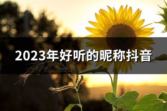 2023年好聽的昵稱抖音(精選1210個)