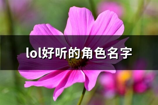 lol好聽(tīng)的角色名字(優(yōu)選741個(gè))