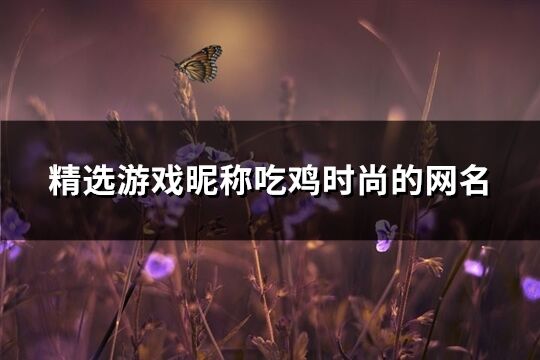 精選游戲昵稱吃雞時尚的網名(561個)