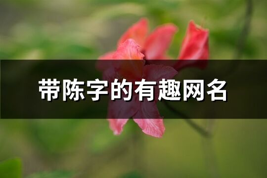 帶陳字的有趣網(wǎng)名(優(yōu)選131個(gè))