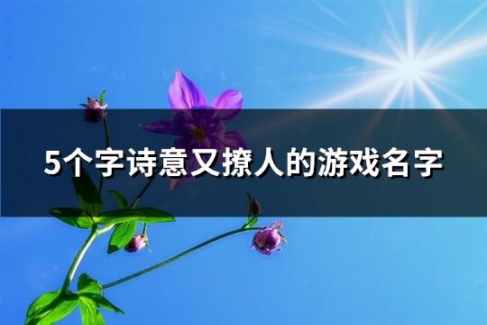 5個字詩意又撩人的游戲名字(共362個)