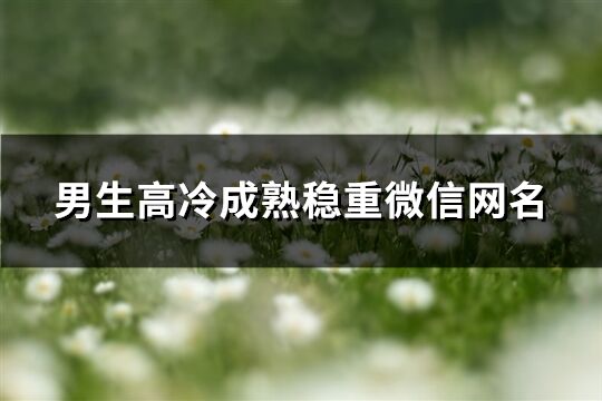 男生高冷成熟穩重微信網名(156個)