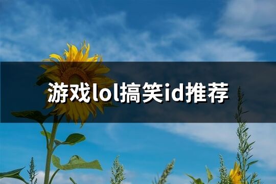 游戲lol搞笑id推薦(96個)