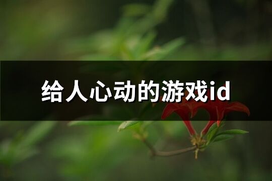 給人心動的游戲id(精選168個)