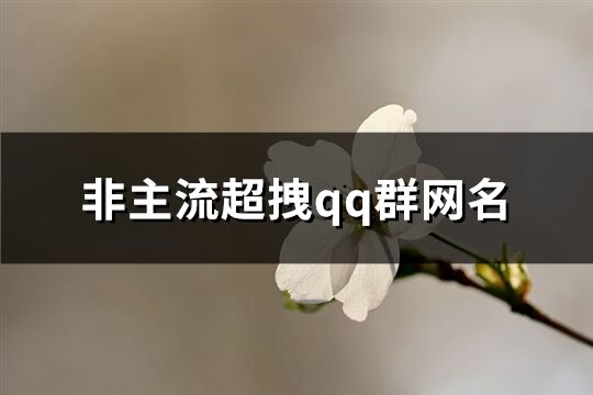 非主流超拽qq群網(wǎng)名(123個(gè))