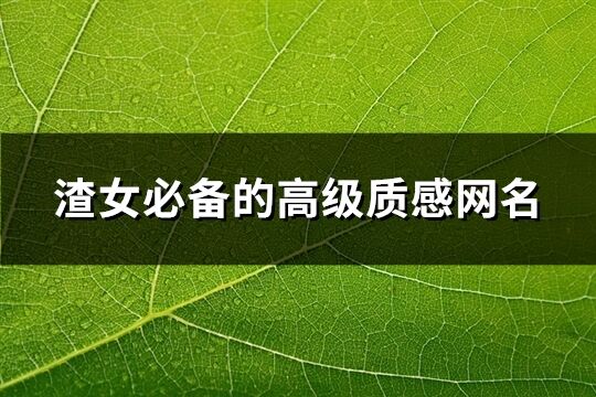 渣女必備的高級質感網名(共74個)