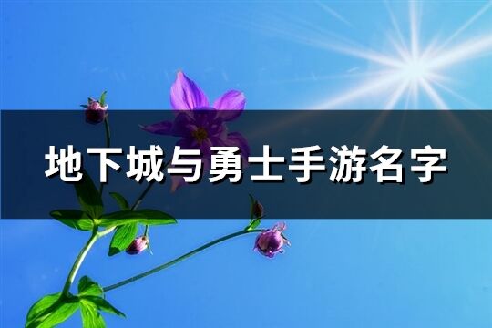 地下城與勇士手游名字(精選116個)