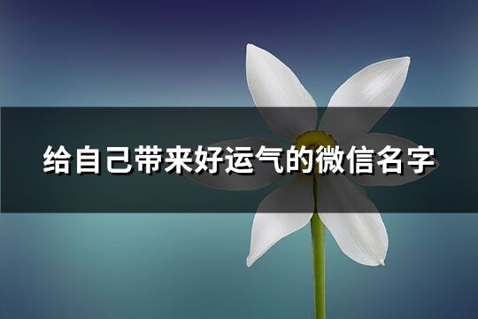 給自己帶來好運氣的微信名字(精選1047個)