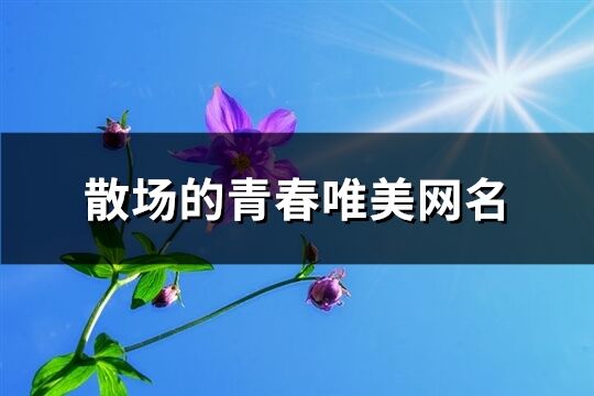 散場(chǎng)的青春唯美網(wǎng)名(共131個(gè))