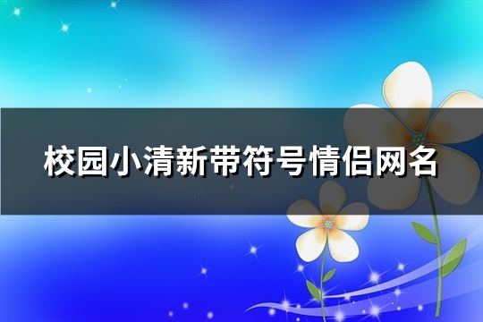 校園小清新帶符號情侶網名(57個)