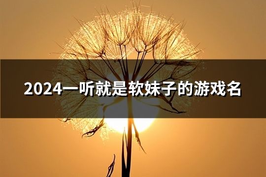 2024一聽就是軟妹子的游戲名(精選124個)