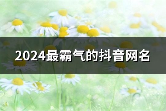 2024最霸氣的抖音網(wǎng)名(65個)