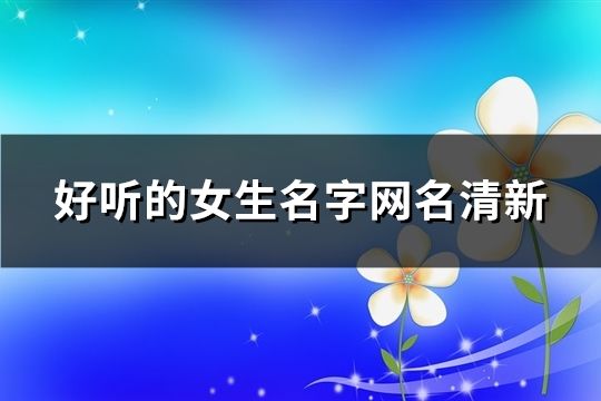 好聽的女生名字網名清新(精選254個)