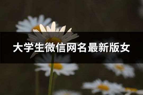 大學生微信網名最新版女(精選106個)