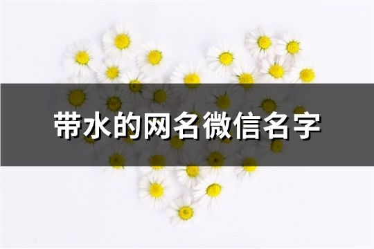 帶水的網名微信名字(精選129個)