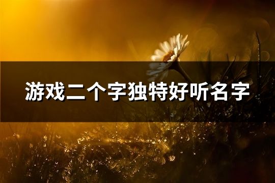 游戲二個(gè)字獨(dú)特好聽名字(精選55個(gè))