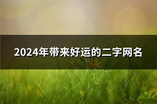 2024年帶來好運的二字網名(精選123個)