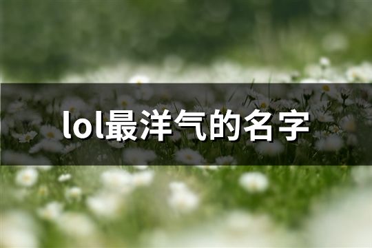 lol最洋氣的名字(精選94個(gè))