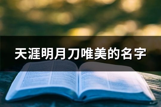 天涯明月刀唯美的名字(共569個)