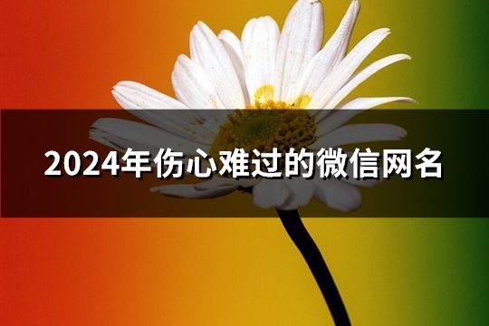 2024年傷心難過的微信網名(251個)