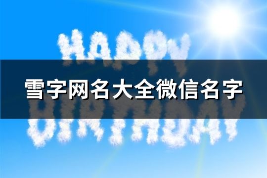 雪字網(wǎng)名大全微信名字(330個)