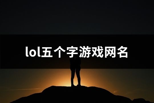 lol五個字游戲網名(精選234個)