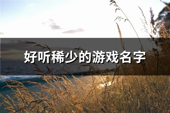 好聽稀少的游戲名字(精選38個)