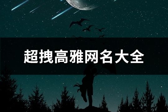 超拽高雅網名大全(精選743個)