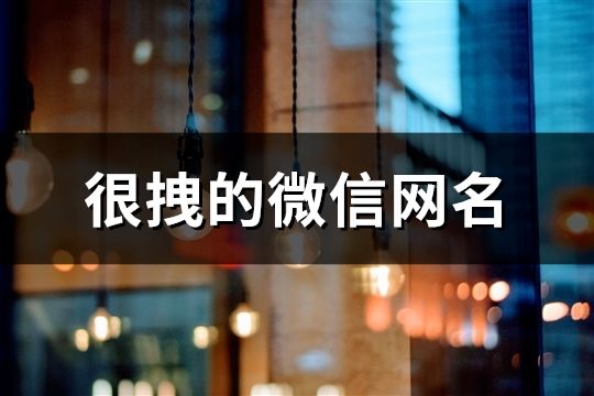 很拽的微信網名(精選928個)