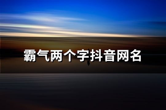 霸氣兩個字抖音網名(共2683個)