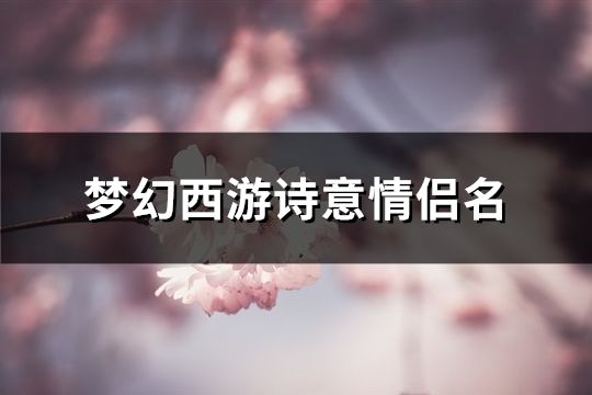 夢幻西游詩意情侶名(共164對)