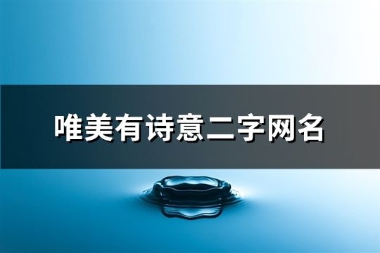 唯美有詩意二字網名(共663個)