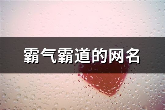 霸氣霸道的網名(精選563個)