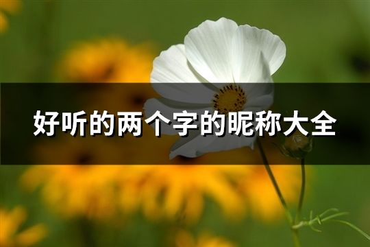 好聽的兩個字的昵稱大全(精選106個)