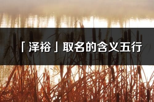 「澤?！谷∶暮x五行_澤裕名字寓意解釋