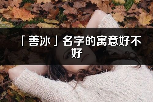 「善冰」名字的寓意好不好_善冰含義分析